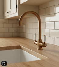 Load image into Gallery viewer, Aquatica Deja Vu Sink Mixer Brush Ross Gold