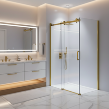 Load image into Gallery viewer, Shower Glass - Rock Series 2 Sides Frameless Glass RCM Golden Frame