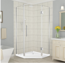 Load image into Gallery viewer, Shower Glass - Angle Series Set Panel 10mm Chrome
