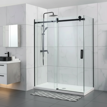 Load image into Gallery viewer, Shower Glass - Rock Series 2 Sides Frameless Glass RCM Black Frame