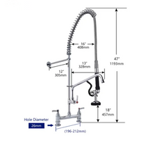 Load image into Gallery viewer, Pre Rinse Faucet Commercial Pull Down Brass Double Handles Pre Rinse Faucet