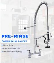 Load image into Gallery viewer, Pre Rinse Faucet Commercial Pull Down Brass Double Handles Pre Rinse Faucet