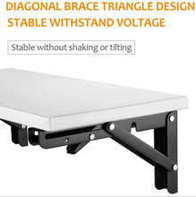 Load image into Gallery viewer, Folding table Wall Mounted Stainless Steel Folding Triangle Shelf Pair