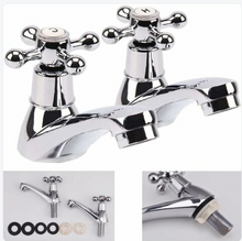 Load image into Gallery viewer, Pair Traditional Double Basin Taps for Kitchen Basin Sink
