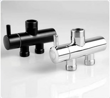 Load image into Gallery viewer, 2 In 1 Shower Combination Dual Hose Rain Metal Head - Black/Chrome