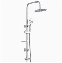 Load image into Gallery viewer, 2 In 1 Shower Combination Dual Hose Rain Plastic Head - Black/Chrome