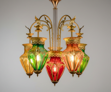 Load image into Gallery viewer, Turkish/moroccan Style Pendant Lamp Brass and Glass