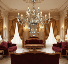 Load image into Gallery viewer, Clear Chandelier Living Room Crystal Ceiling Lamp LED 12 lights