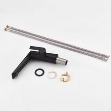 Load image into Gallery viewer, Brass Basin Faucet Single Handle Hole Black Chrome Bathroom Cold Hot Water Mixer