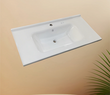 Load image into Gallery viewer, Ceramic Cabinet Basin - Rectangle Series 700-1200mm White water proof rim design