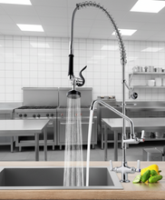 Load image into Gallery viewer, Pre Rinse Faucet Commercial Pull Down Brass Double Handles Pre Rinse Faucet