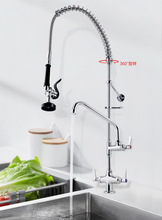 Load image into Gallery viewer, Pre Rinse Faucet Commercial Pull Down Brass Double Handles Pre Rinse Faucet