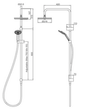 Load image into Gallery viewer, Methven KIRI SHOWER SYSTEM SATINJET GRAPHITE