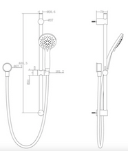 Load image into Gallery viewer, Methen Wairere 5F Rail Shower Matte Black