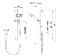 Load image into Gallery viewer, Methven VJet Turoa Rail Shower (Brush Gun Metal Black)