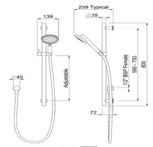 Load image into Gallery viewer, METHVEN VJET TUROA RAIL SHOWER BRUSHED GRAPHITE TUSRGR