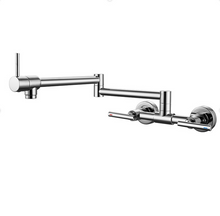 Load image into Gallery viewer, Wall Mounted Three Handle Double Joints Free Rotating Kitchen Sink Faucet
