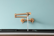 Load image into Gallery viewer, Wall Mounted Three Handle Double Joints Free Rotating Kitchen Sink Faucet
