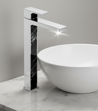 Load image into Gallery viewer, Aquatica Elements Vessel Mixer with Black/White Marble Trim