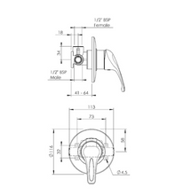 Load image into Gallery viewer, Aquatica Echo Strata Shower Mixer - Chrome All Pressure