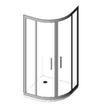 Load image into Gallery viewer, ZENITH ROUND FRONT SHOWER BOX - twin sliding doors - Black Frame 2000mm
