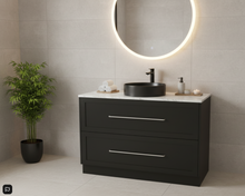 Load image into Gallery viewer, Vanity - Jess Series Stone Top Freestanding - 100% Water Proof In Black