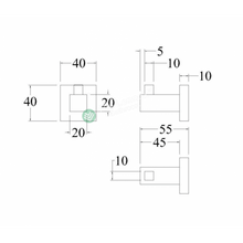 Load image into Gallery viewer, Robe Hook - Square Wall Hung Series 2100-04