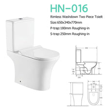 Load image into Gallery viewer, Toilet Suite - Two Piece HN-016 Rimless P-Pan