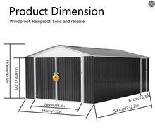 Load image into Gallery viewer, Outdoor Metal Steel Garden Garage Shed Carport - Swing Door L3480xD5900xH2300