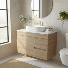 Load image into Gallery viewer, Vanity - Heron Series Quartz Stone Counter Top Set- Wooden Colour