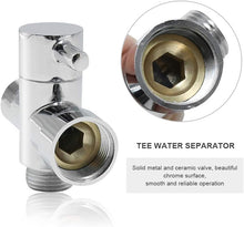 Load image into Gallery viewer, 1/2 Brass T-Valve Adapter Attachment for Toilet Bidet Sprayer with Shut Off Valve