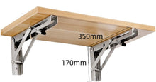 Load image into Gallery viewer, Folding table Wall Mounted Stainless Steel Folding Triangle Shelf Pair