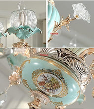 Load image into Gallery viewer, Modern Chandeliers Candelabra Stained Glass Lamp Shade Flower Chandelier French Crystal Chandelier