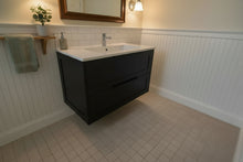Load image into Gallery viewer, Vanity - Jess Series H900 Wall Hung White/Black - 100% Water Proof