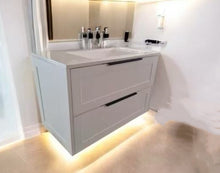 Load image into Gallery viewer, Vanity - Jess Series H900 Wall Hung White/Black - 100% Water Proof