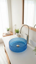 Load image into Gallery viewer, Modern Crystal Basin Wash Glass Sink - Blue Glass