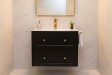Load image into Gallery viewer, Vanity - Jess Series H900 Wall Hung White/Black - 100% Water Proof
