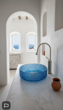 Load image into Gallery viewer, Modern Crystal Basin Wash Glass Sink - Blue Glass