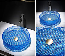 Load image into Gallery viewer, Modern Crystal Basin Wash Glass Sink - Blue Glass