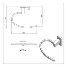 Load image into Gallery viewer, Hand Towel Holder Matt Black / Chrome