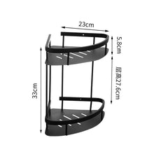 Load image into Gallery viewer, Bathroom Corner Shelf Basket - 304 Stainless Steel - In Black