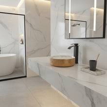 Load image into Gallery viewer, Luxury Brushed Gold Round Ceramic Bathroom Basin Countertop 2616