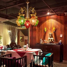 Load image into Gallery viewer, Turkish/moroccan Style Pendant Lamp Brass and Glass