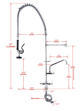Load image into Gallery viewer, Pre Rinse Faucet Commercial Pull Down Brass Double Handles Pre Rinse Faucet