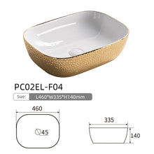 Load image into Gallery viewer, Luxury Brushed Gold Round Ceramic Bathroom Basin Countertop 402