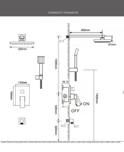 Load image into Gallery viewer, Bath/Shower Mixer - Square Series L005C + Wall Mount Raining Shower Head + Spout