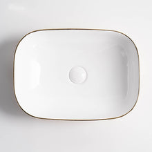 Load image into Gallery viewer, Luxury Brushed Gold Round Ceramic Bathroom Basin Countertop 402