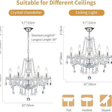 Load image into Gallery viewer, Clear Chandelier Living Room Crystal Ceiling Lamp LED 6 lights
