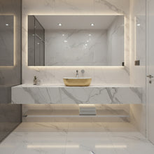 Load image into Gallery viewer, Luxury Brushed Gold Round Ceramic Bathroom Basin Countertop 402