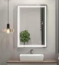 Load image into Gallery viewer, Rectangle LED Illuminated Smart Mirror with Dimmable Anti-Fog